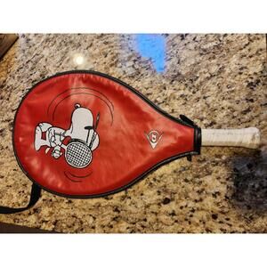 Rare Snoopy Dunlop 19 Junio Tennis Racket and Backpack Case